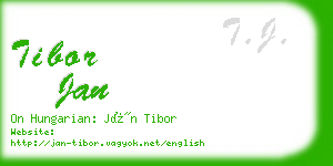 tibor jan business card